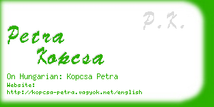 petra kopcsa business card